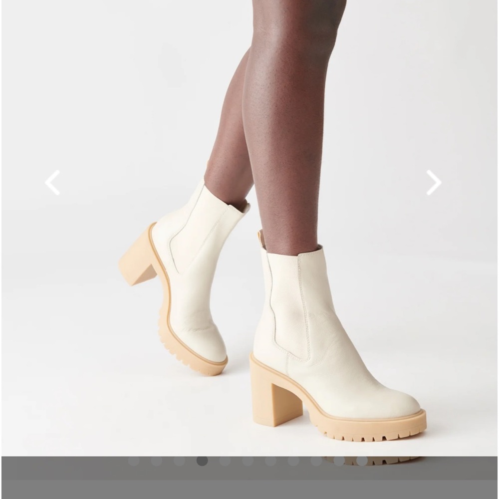 Dolce Vita Coen Boots Ivory Leather 7.5